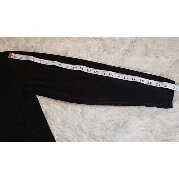 Bice Womens Black Cardigan V Neck Sweater Large Ramie Cotton - Picture 11 of 12